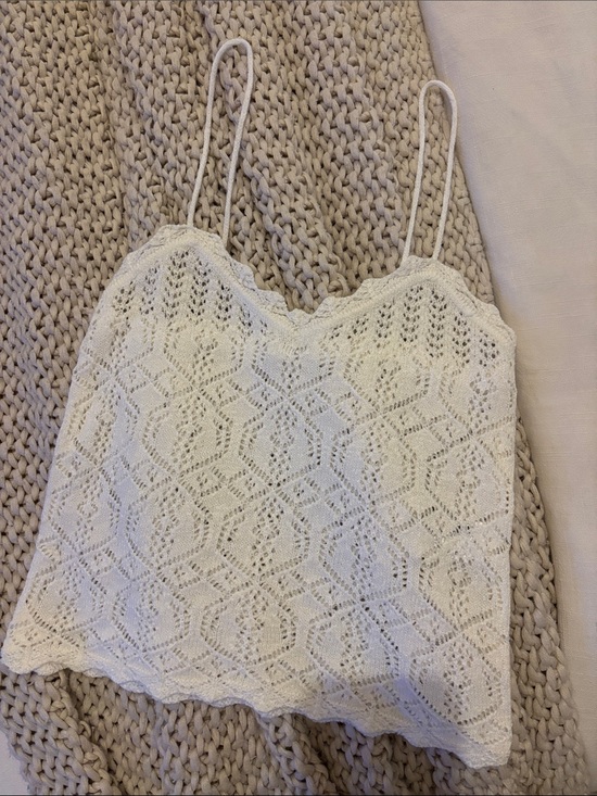 Zara Tops - NWOT Zara White Lace Knit Cami Top